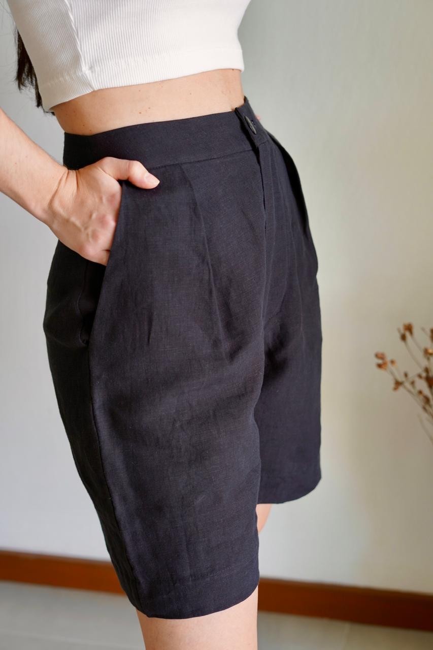 short 100% linho feminino pólen