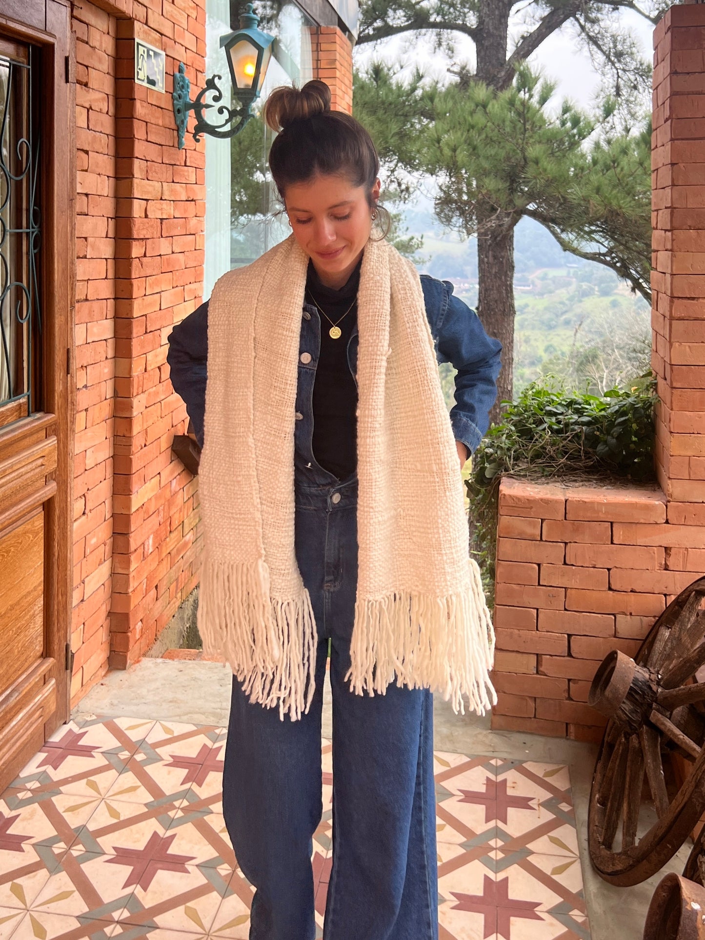 manta lã merino feminina jardim
