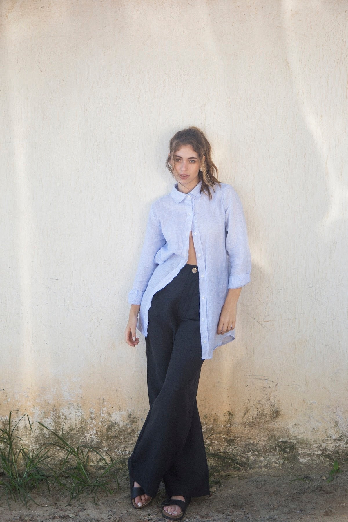 camisa feminina 100% linho italiano verano