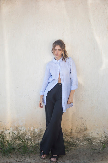 camisa feminina 100% linho italiano verano