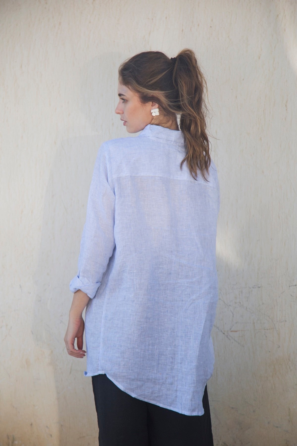 camisa feminina 100% linho italiano verano