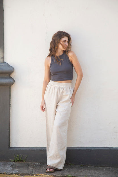 calça 100% linho feminina Siena
