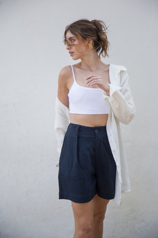 short 100% linho feminino Camille