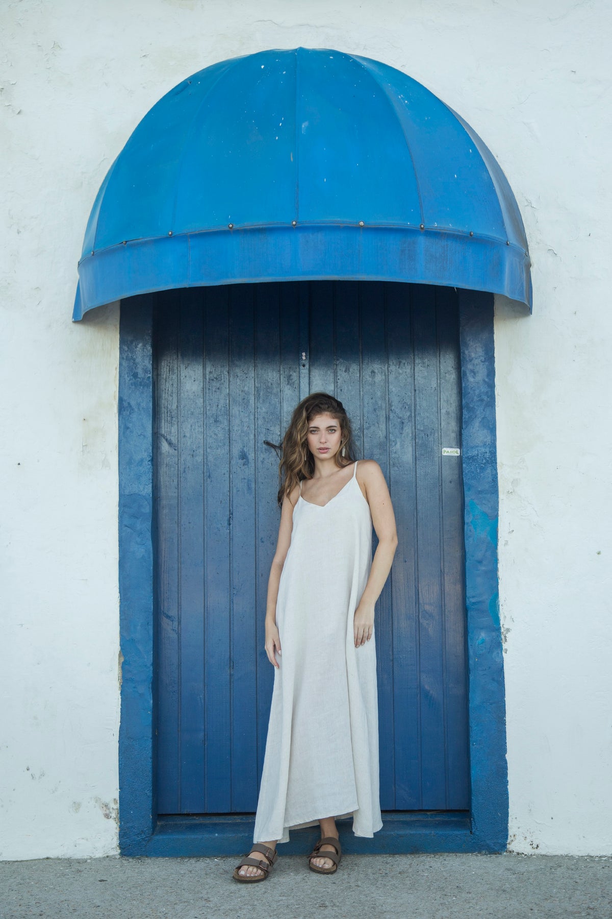 vestido 100% linho feminino natural Sal