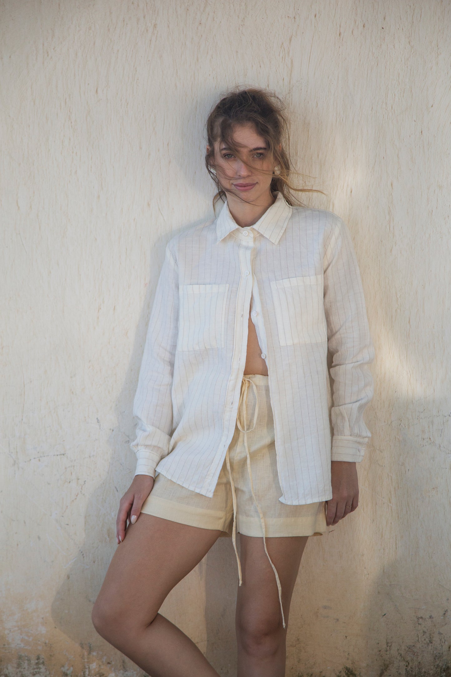 short 100% linho feminino Rome