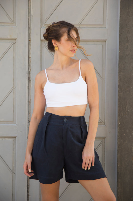 short 100% linho feminino Camille