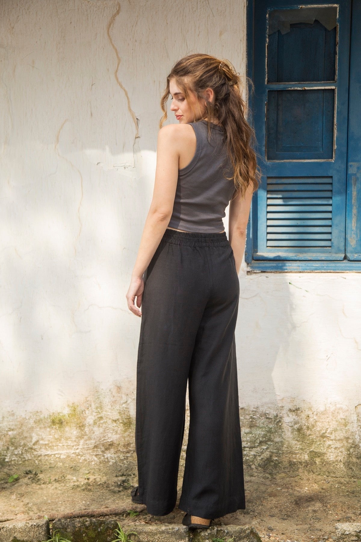 calça 100% linho feminina Firenze