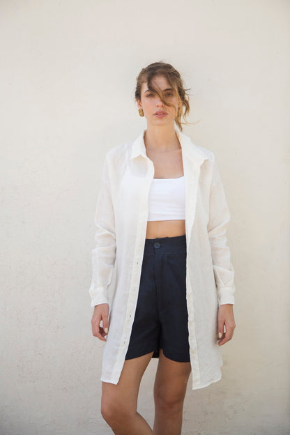 camisa feminina 100% linho verano