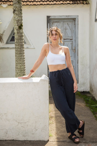 calça 100% linho feminina Maria